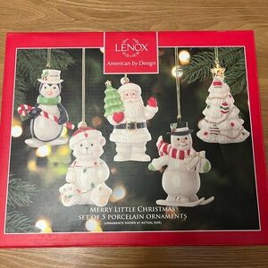 Lenox Christmas Ornaments Set of 5